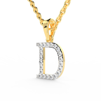 SPARQ Initial D Lab Grown Diamond Yellow Gold Plated Pendant