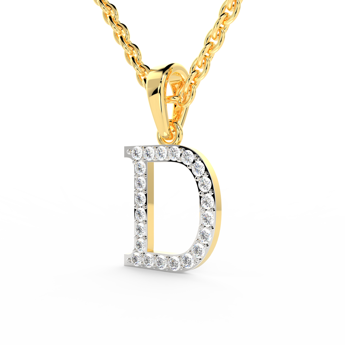 SPARQ Initial D Lab Grown Diamond Yellow Gold Plated Pendant