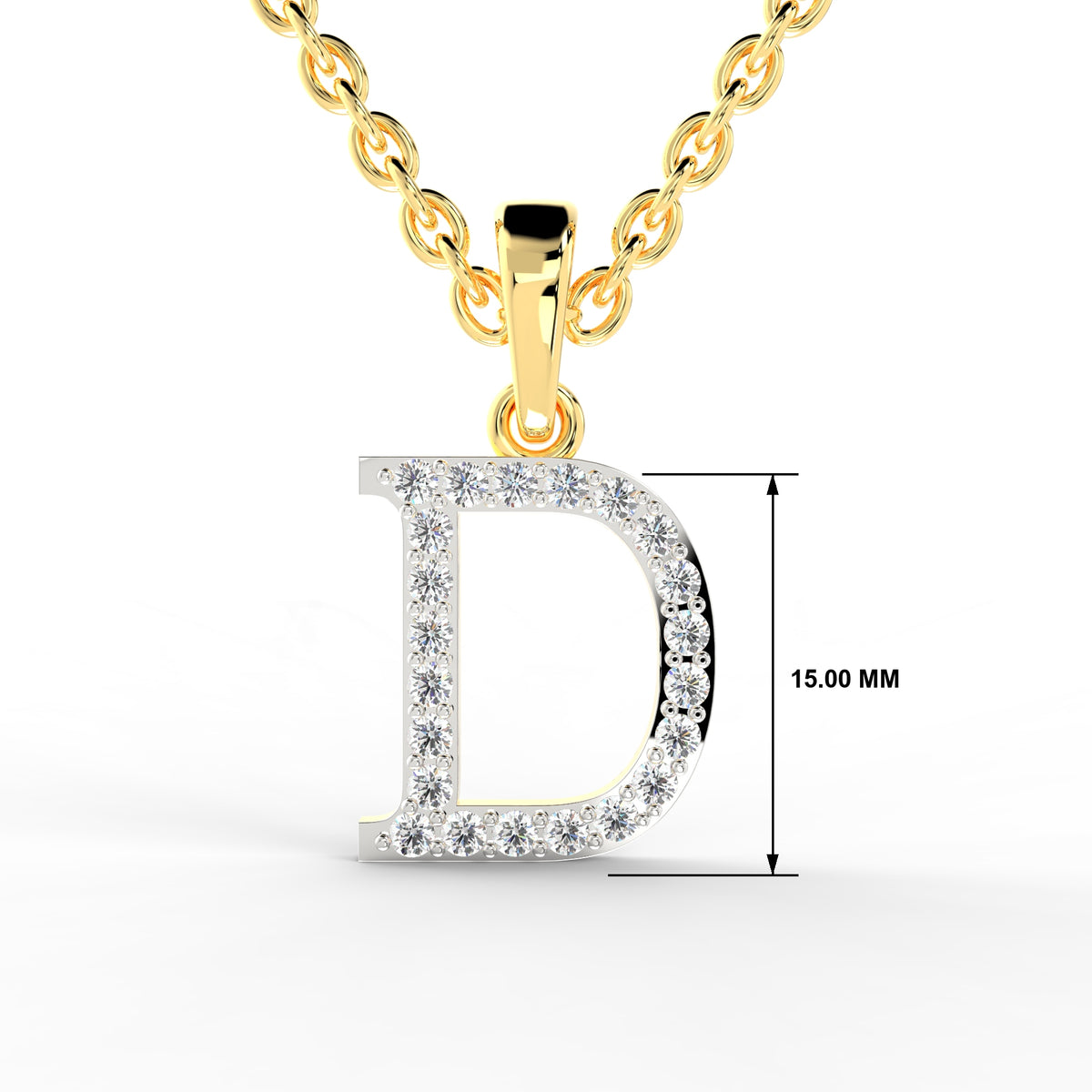 SPARQ Initial D Lab Grown Diamond Yellow Gold Plated Pendant