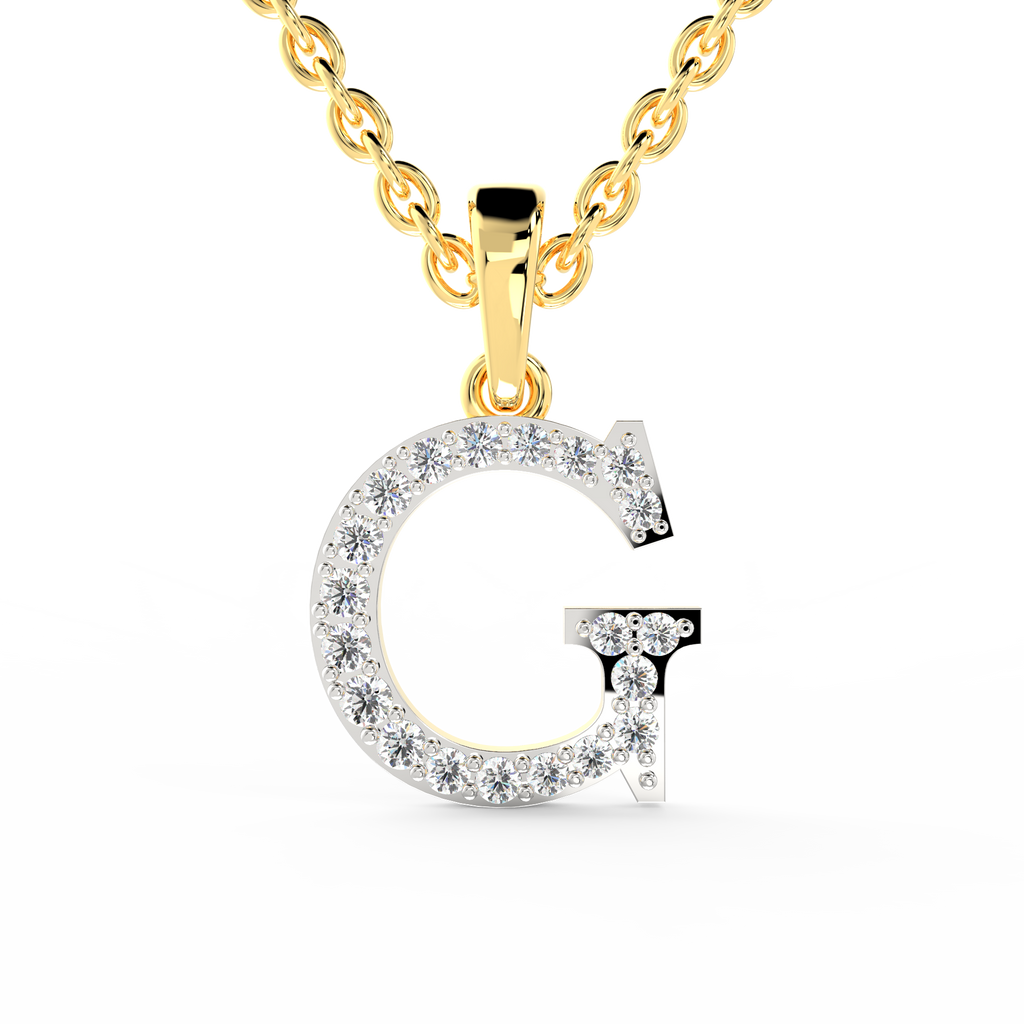 SPARQ Initial G Lab Grown Diamond Yellow Gold Plated Pendant