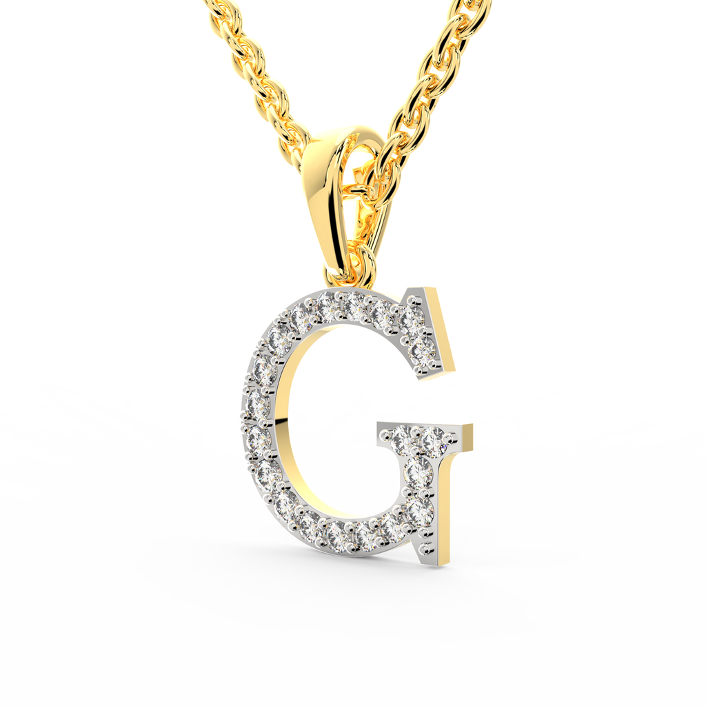 SPARQ Initial G Lab Grown Diamond Yellow Gold Plated Pendant