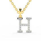 SPARQ Initial H Lab Grown Diamond Yellow Gold Plated Pendant