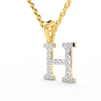 SPARQ Initial H Lab Grown Diamond Yellow Gold Plated Pendant