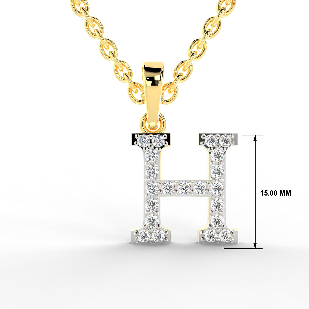 SPARQ Initial H Lab Grown Diamond Yellow Gold Plated Pendant