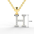 SPARQ Initial H Lab Grown Diamond Yellow Gold Plated Pendant