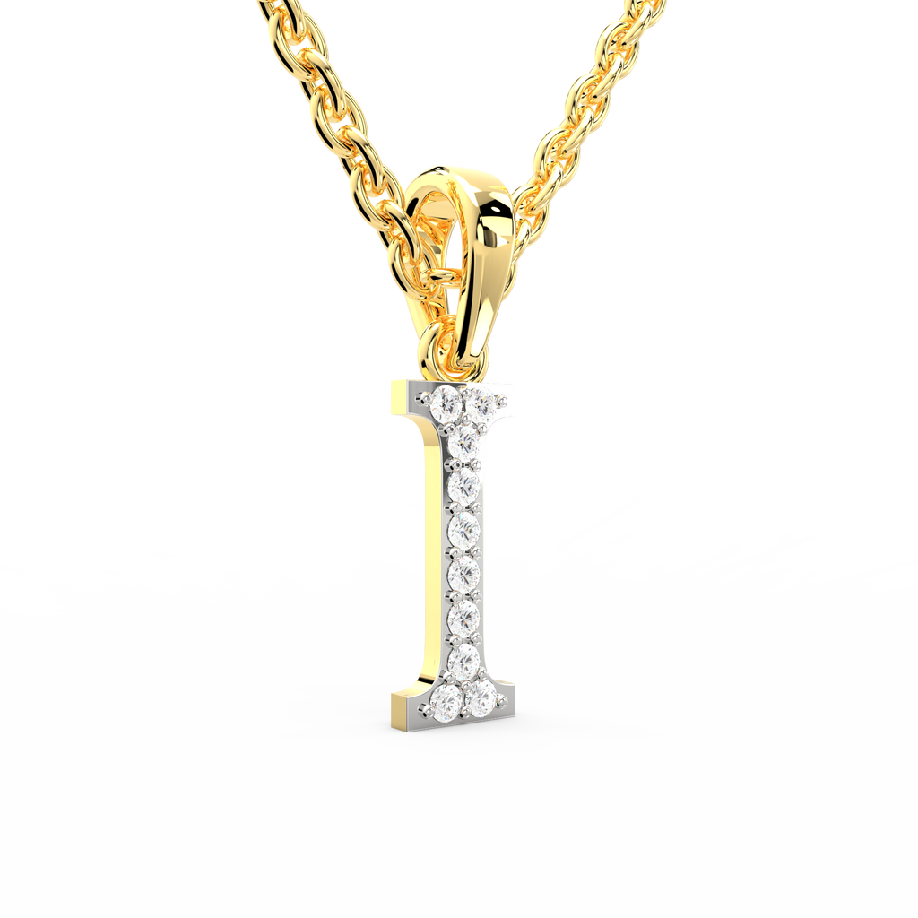 SPARQ Initial I Lab Grown Diamond Yellow Gold Plated Pendant