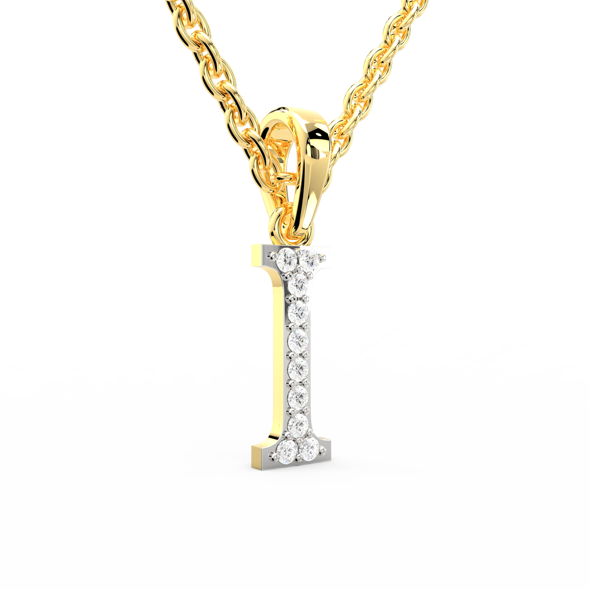 SPARQ Initial I Lab Grown Diamond Yellow Gold Plated Pendant