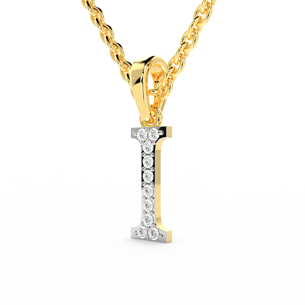 SPARQ Initial I Lab Grown Diamond Yellow Gold Plated Pendant