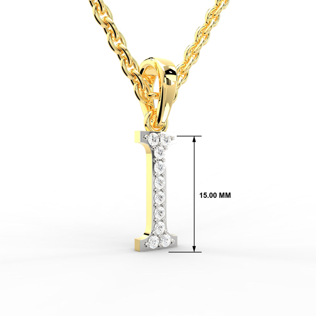 SPARQ Initial I Lab Grown Diamond Yellow Gold Plated Pendant
