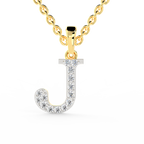 SPARQ Initial J Lab Grown Diamond Yellow Gold Plated Pendant