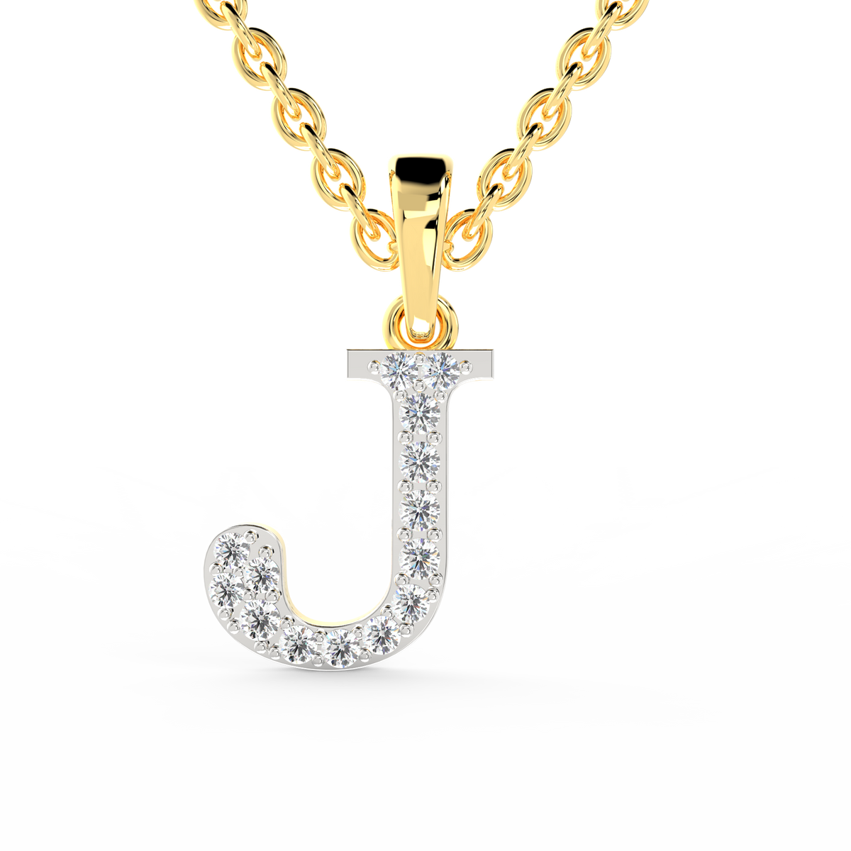 SPARQ Initial J Lab Grown Diamond Yellow Gold Plated Pendant