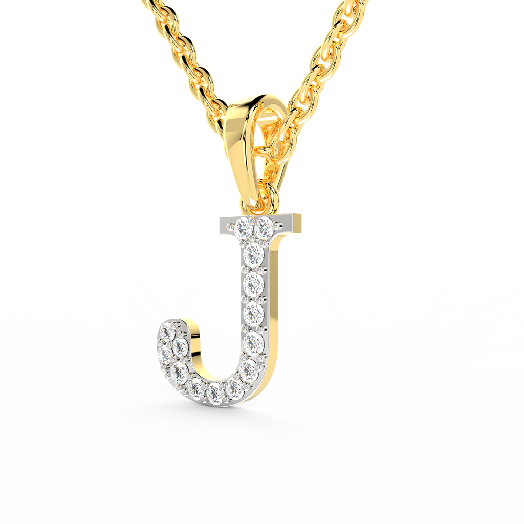 SPARQ Initial J Lab Grown Diamond Yellow Gold Plated Pendant