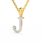 SPARQ Initial J Lab Grown Diamond Yellow Gold Plated Pendant