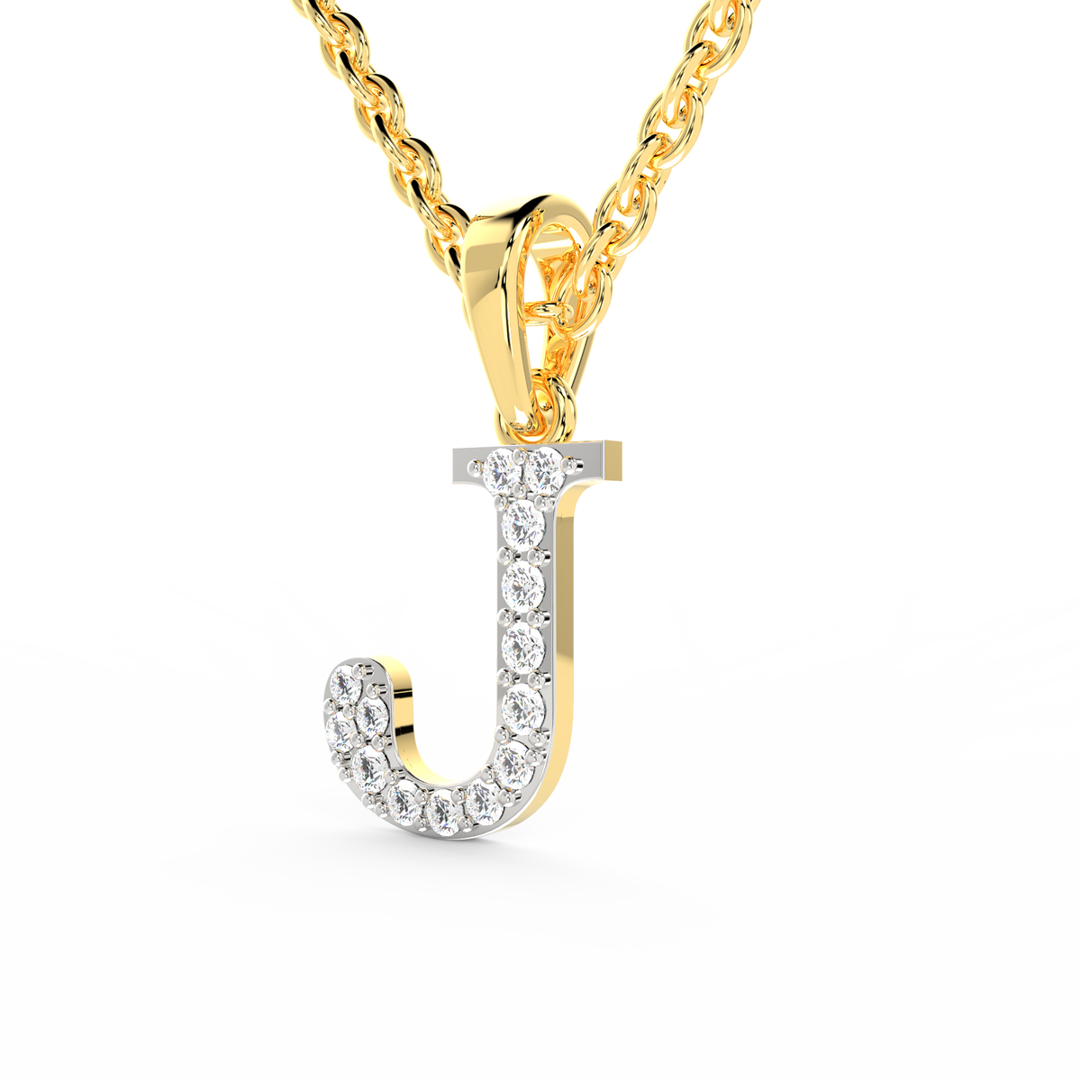 SPARQ Initial J Lab Grown Diamond Yellow Gold Plated Pendant
