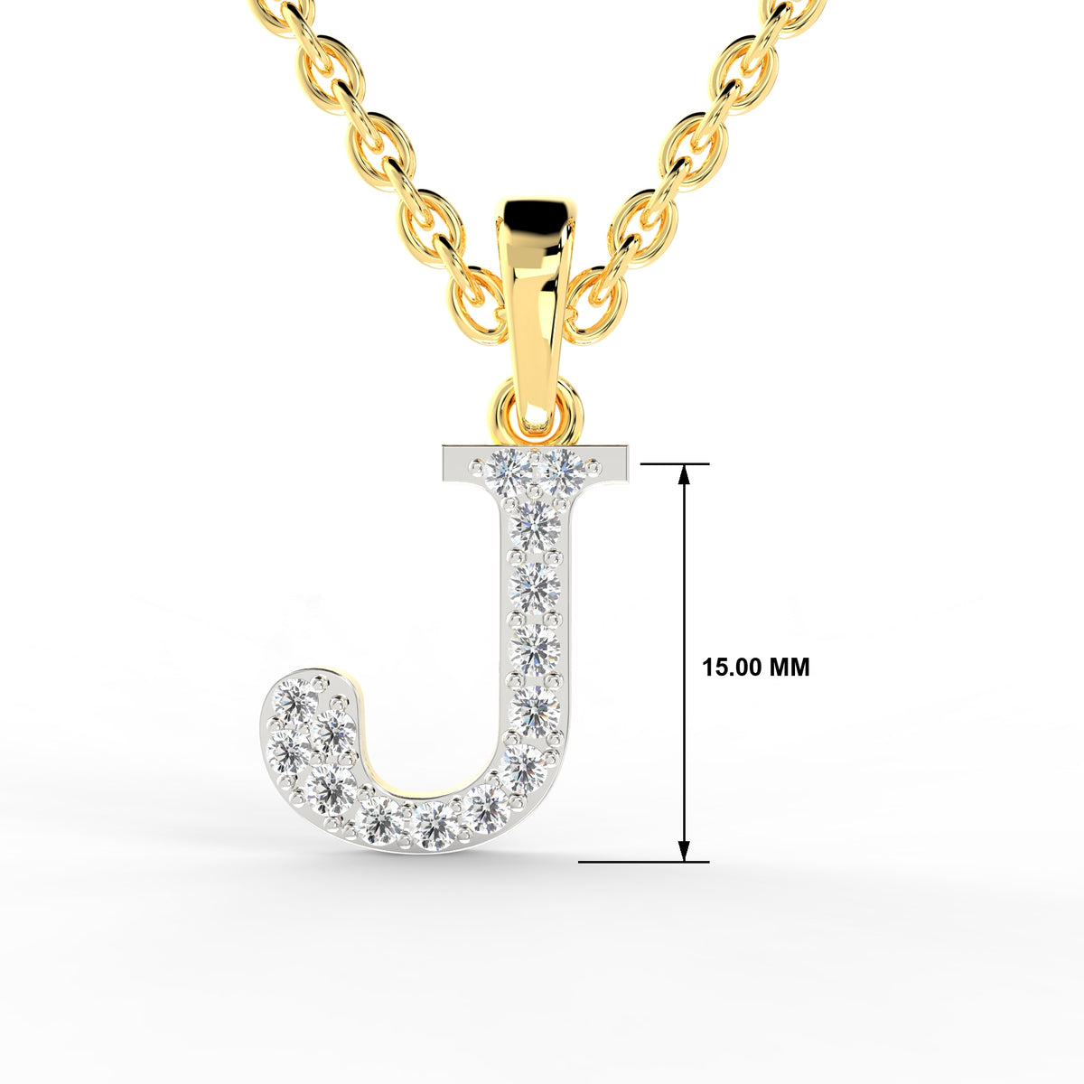 SPARQ Initial J Lab Grown Diamond Yellow Gold Plated Pendant