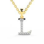 SPARQ Initial L Lab Grown Diamond Yellow Gold Plated Pendant