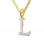 SPARQ Initial L Lab Grown Diamond Yellow Gold Plated Pendant