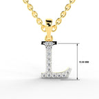 SPARQ Initial L Lab Grown Diamond Yellow Gold Plated Pendant