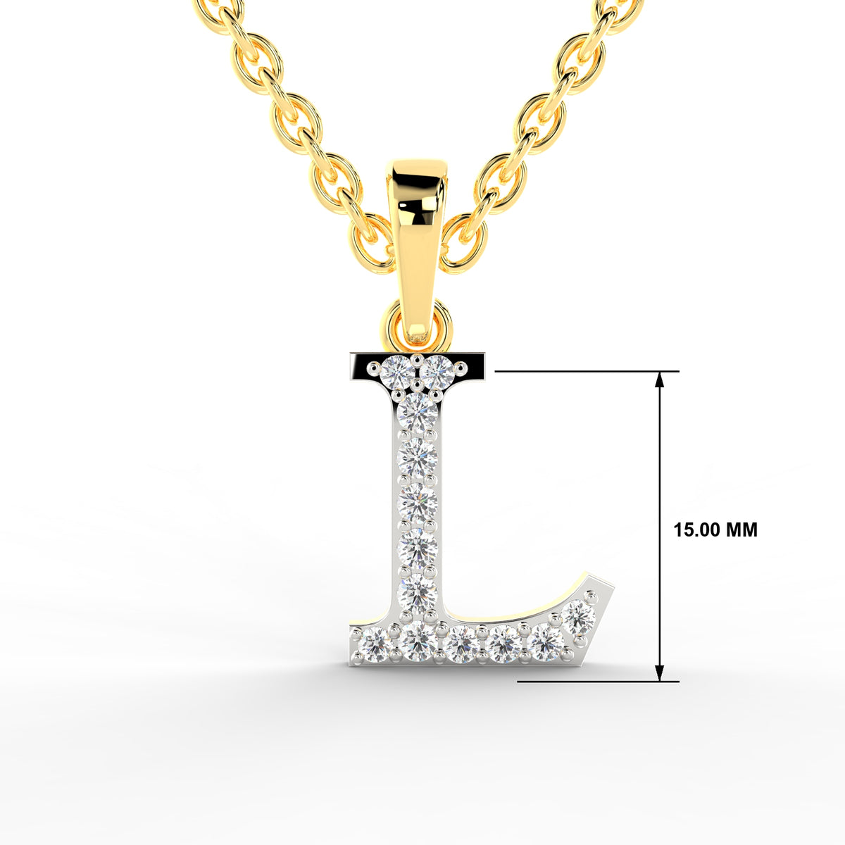 SPARQ Initial L Lab Grown Diamond Yellow Gold Plated Pendant