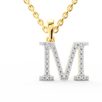 SPARQ Initial M Lab Grown Diamond Yellow Gold Plated Pendant