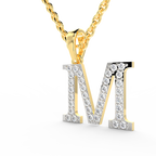 SPARQ Initial M Lab Grown Diamond Yellow Gold Plated Pendant