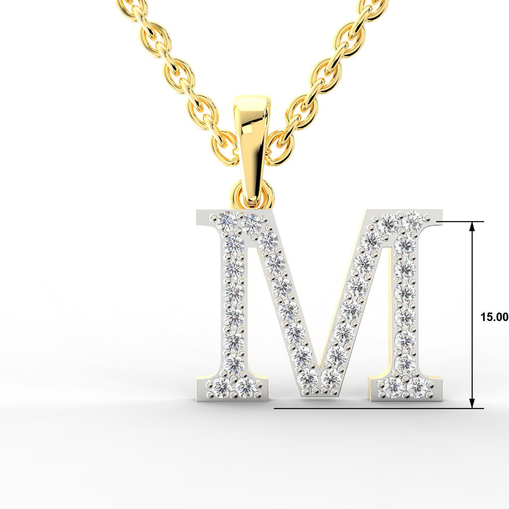 SPARQ Initial M Lab Grown Diamond Yellow Gold Plated Pendant