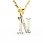 SPARQ Initial N Lab Grown Diamond Yellow Gold Plated Pendant