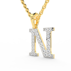 SPARQ Initial N Lab Grown Diamond Yellow Gold Plated Pendant