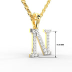 SPARQ Initial N Lab Grown Diamond Yellow Gold Plated Pendant