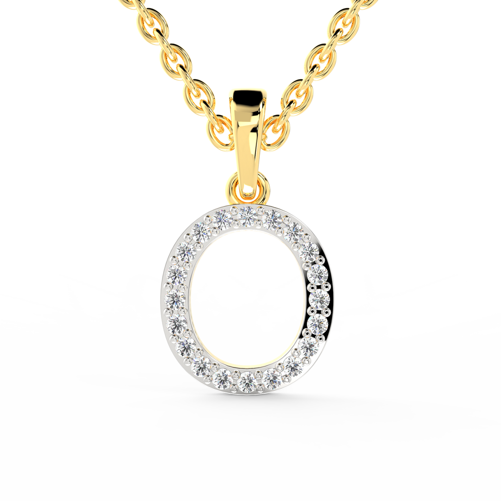 SPARQ Initial O Lab Grown Diamond Yellow Gold Plated Pendant