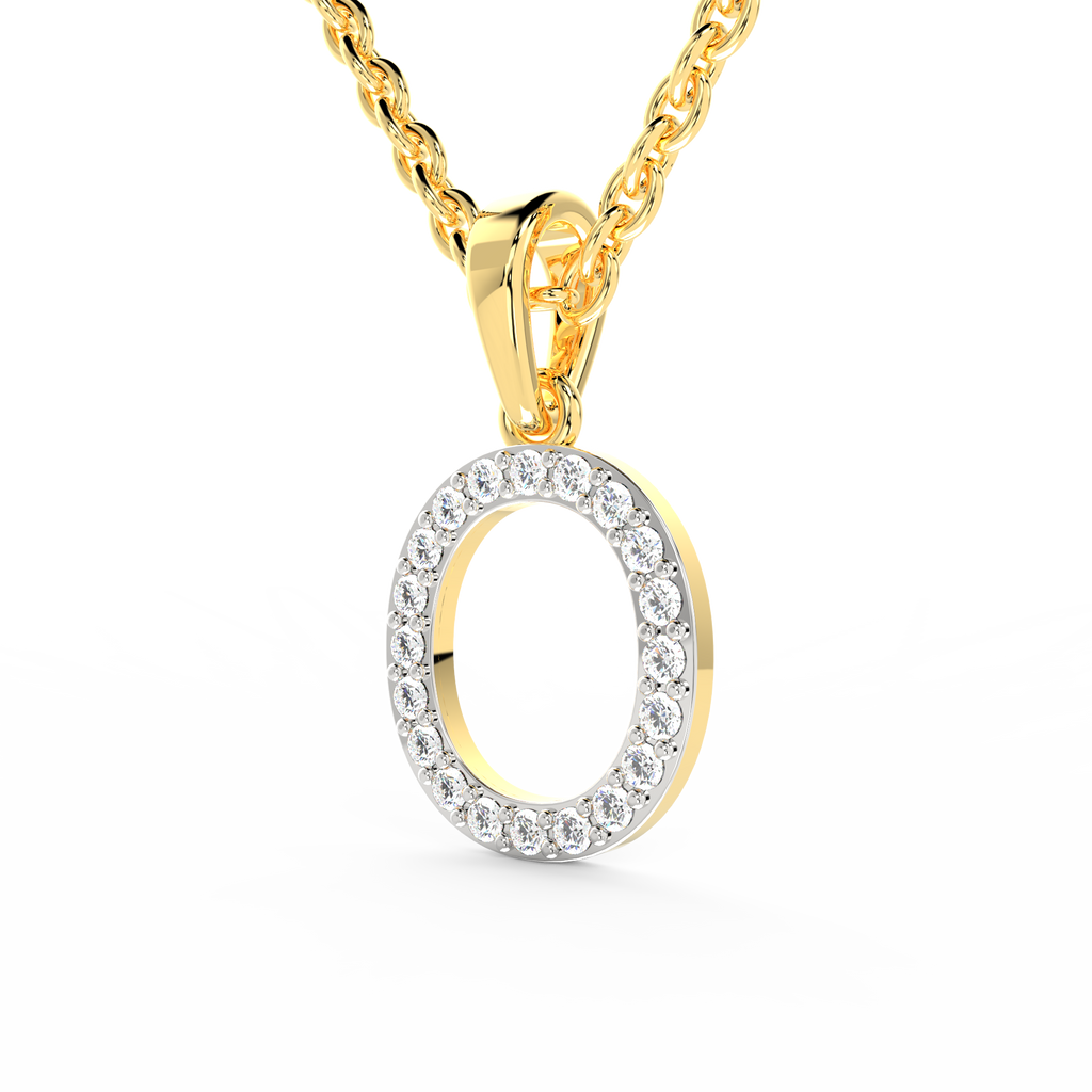 SPARQ Initial O Lab Grown Diamond Yellow Gold Plated Pendant