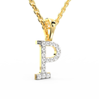SPARQ Initial P Lab Grown Diamond Yellow Gold Plated Pendant