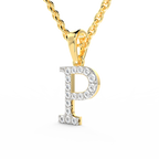 SPARQ Initial P Lab Grown Diamond Yellow Gold Plated Pendant