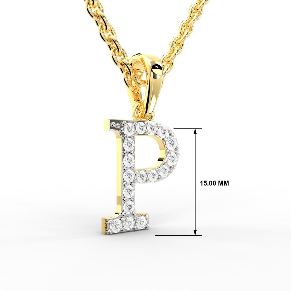 SPARQ Initial P Lab Grown Diamond Yellow Gold Plated Pendant