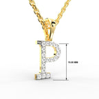 SPARQ Initial P Lab Grown Diamond Yellow Gold Plated Pendant