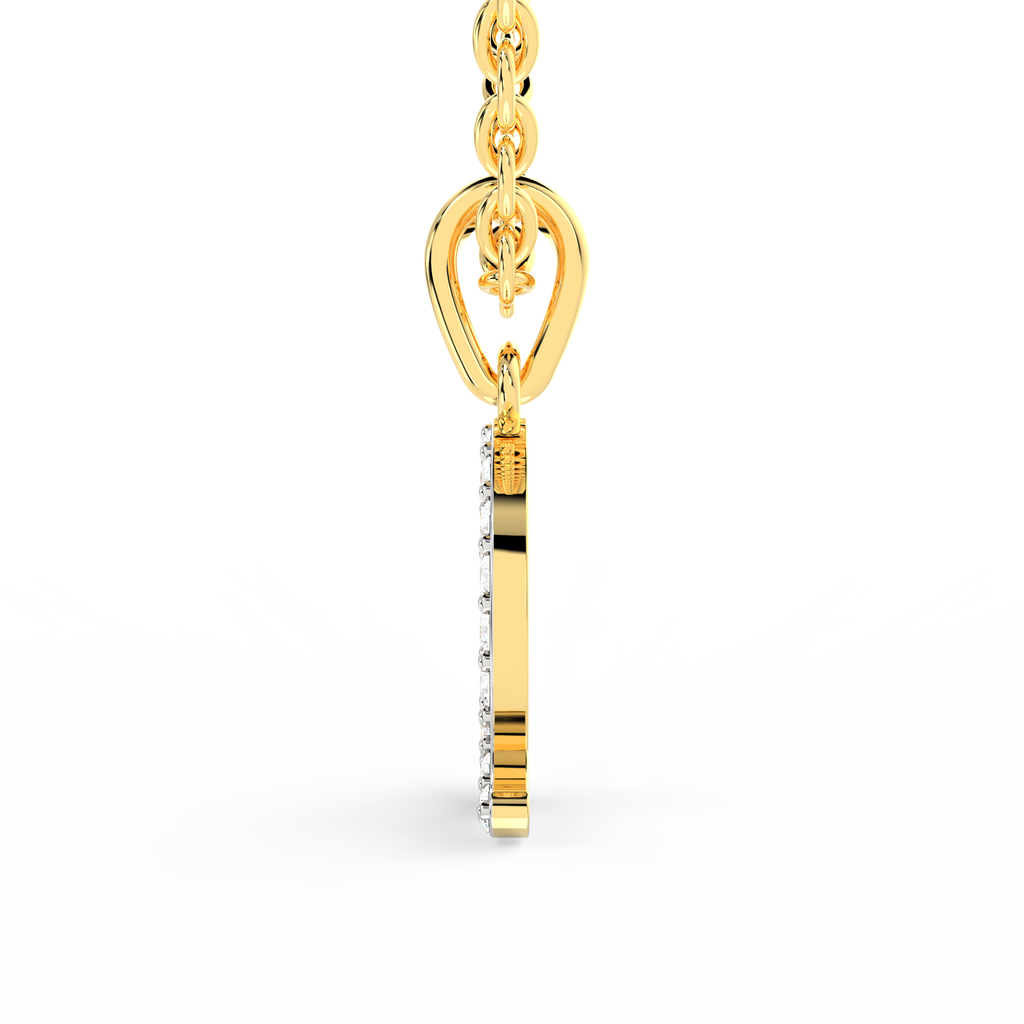 SPARQ Initial Q Lab Grown Diamond Yellow Gold Plated Pendant