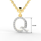 SPARQ Initial Q Lab Grown Diamond Yellow Gold Plated Pendant