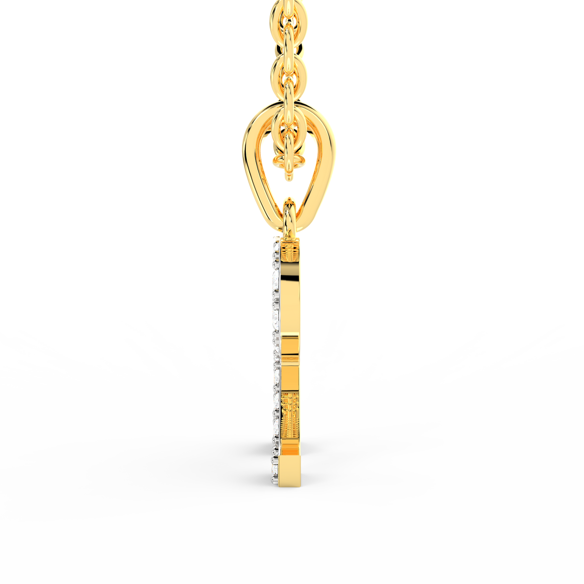 SPARQ Initial R Lab Grown Diamond Yellow Gold Plated Pendant