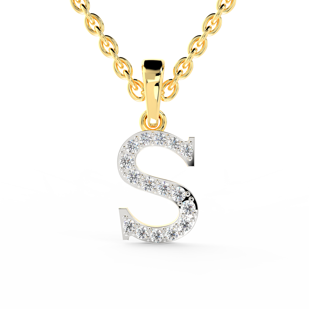 SPARQ Initial S Lab Grown Diamond Yellow Gold Plated Pendant
