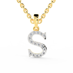 SPARQ Initial S Lab Grown Diamond Yellow Gold Plated Pendant