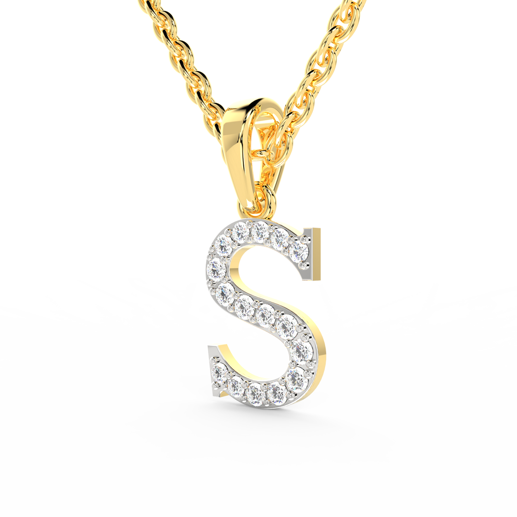 SPARQ Initial S Lab Grown Diamond Yellow Gold Plated Pendant