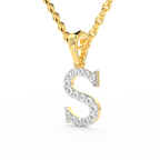 SPARQ Initial S Lab Grown Diamond Yellow Gold Plated Pendant