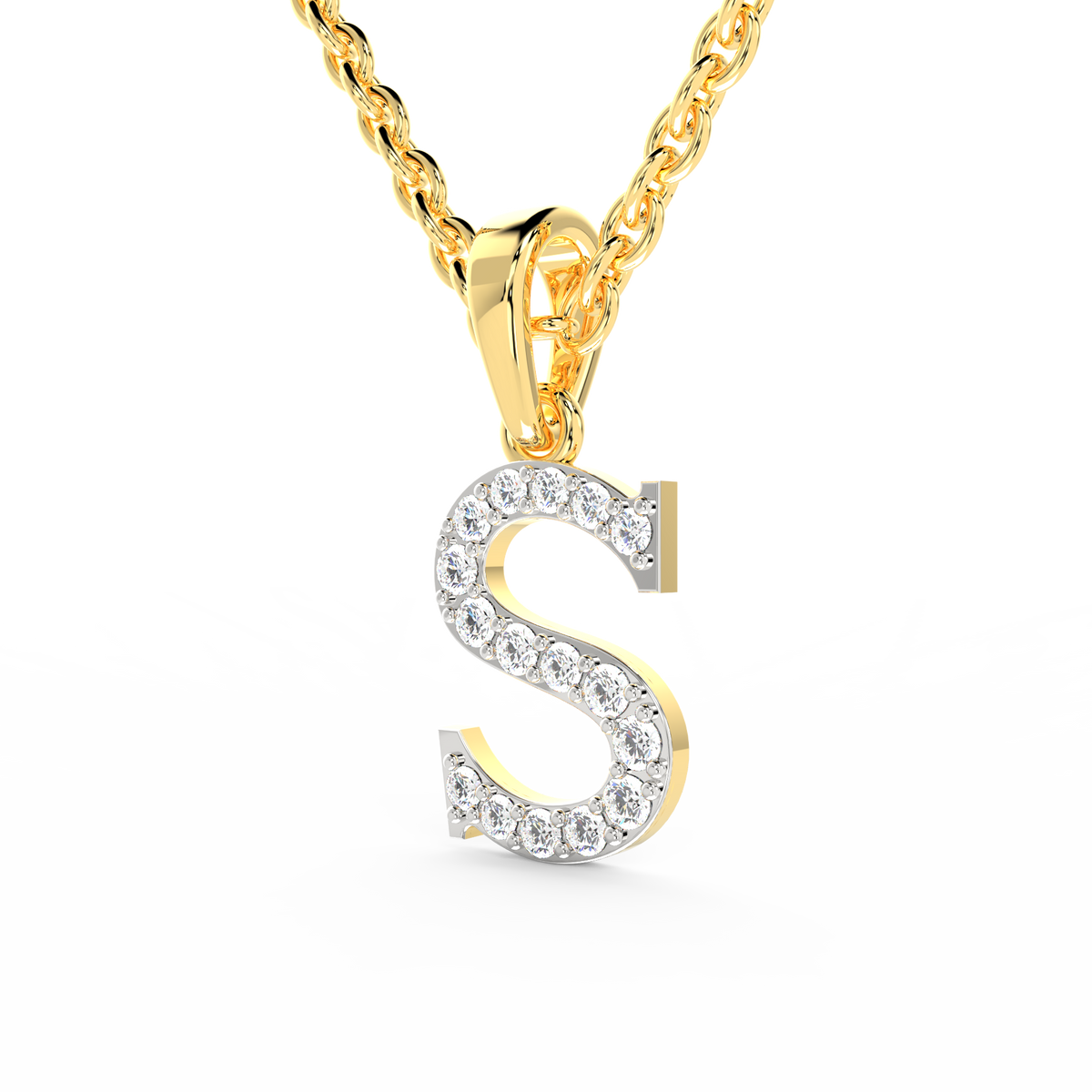 SPARQ Initial S Lab Grown Diamond Yellow Gold Plated Pendant