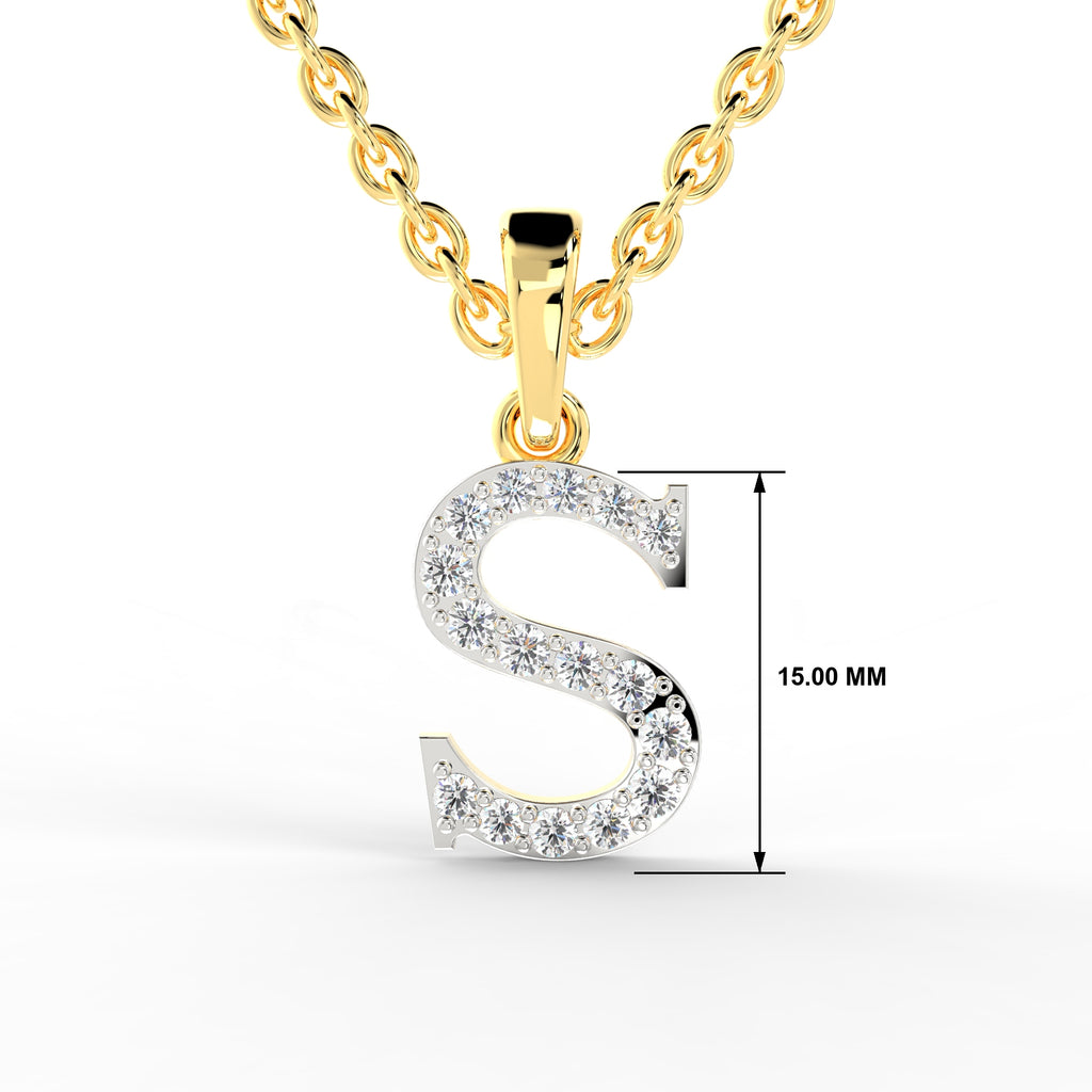 SPARQ Initial S Lab Grown Diamond Yellow Gold Plated Pendant