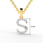 SPARQ Initial S Lab Grown Diamond Yellow Gold Plated Pendant