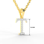 SPARQ Initial T Lab Grown Diamond Yellow Gold Plated Pendant