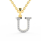 SPARQ Initial U Lab Grown Diamond Yellow Gold Plated Pendant