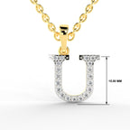 SPARQ Initial U Lab Grown Diamond Yellow Gold Plated Pendant