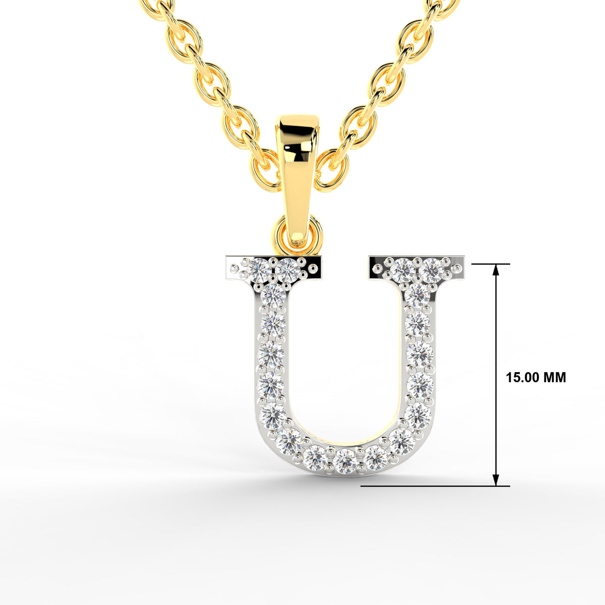 SPARQ Initial U Lab Grown Diamond Yellow Gold Plated Pendant