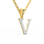 SPARQ Initial V Lab Grown Diamond Yellow Gold Plated Pendant
